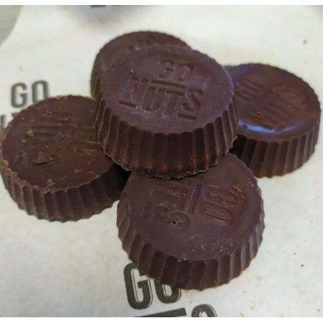 Palets chocolat noir fourrés beurre de cacahuète x5 (env 85gr)