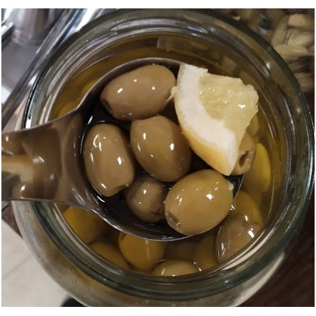 Olives Vertes Citron/Basilic - 100gr